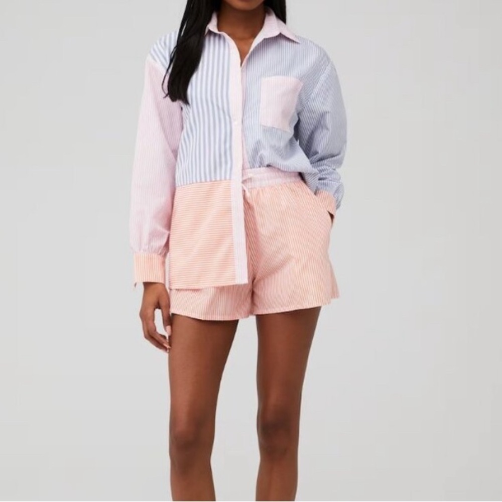 Peppermayo Livin' Cool Oversized Striped Set - Blouse (US 8) / Shorts (US 6)